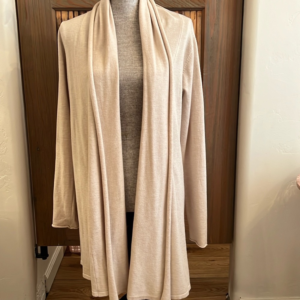 Altar’d State NWOT Cream/Tan Long Cardigan Sweater Size M/L 55% Cotton 45% Rayon